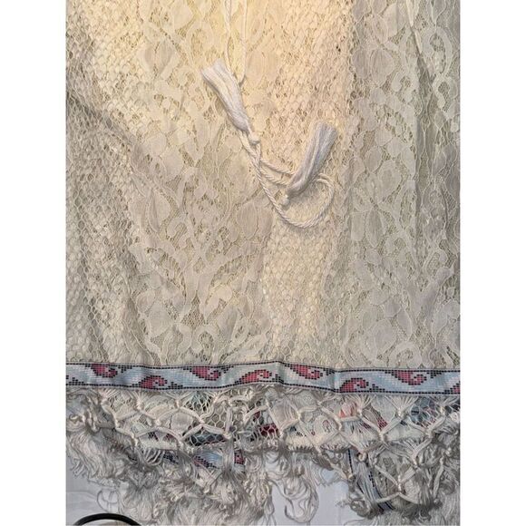 Coverup cape throw poncho swimsuit cover size small fringe native trim - Picture 4 of 9